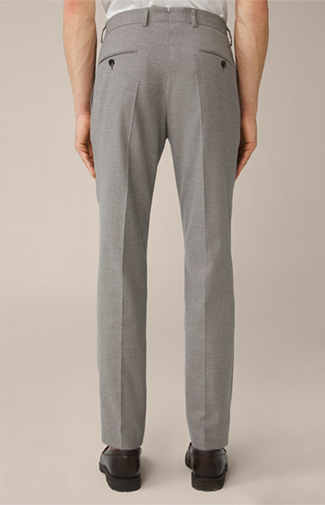 Santios Wool Flannel Modular Trousers with Stretch in Grey