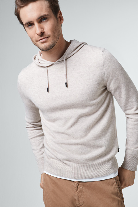 Kaschmir-Hoodie Cashmono in Beige melange