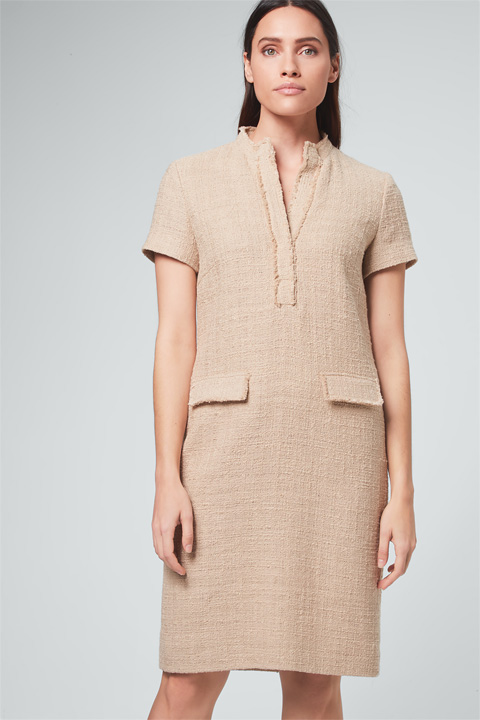 Bouclé-Kleid in Beige