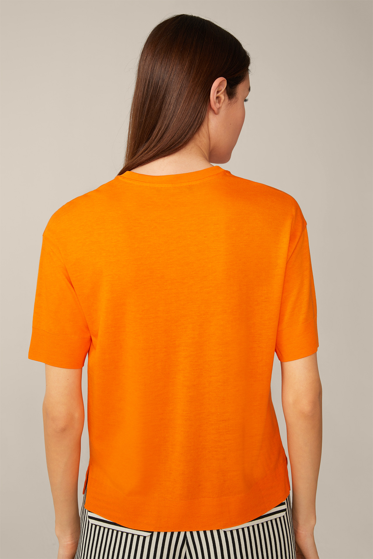 Tencel-Baumwoll-T-Shirt in Orange