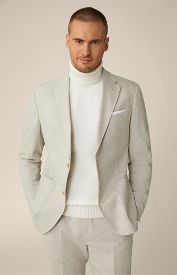 Giro Wool Blend Modular Jacket with Cashmere in Greige