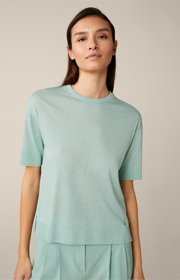 Tencel-Baumwoll-T-Shirt in Mintgrün