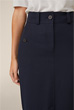 Cotton Twill Pencil Skirt in Navy