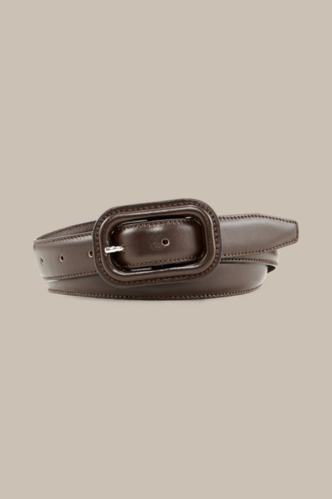 Nappa Leather Belt in Dark Brown