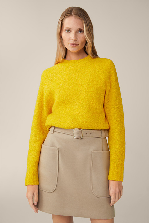 Alpaca and Wool Blend Pullover with Silk in Yellow
