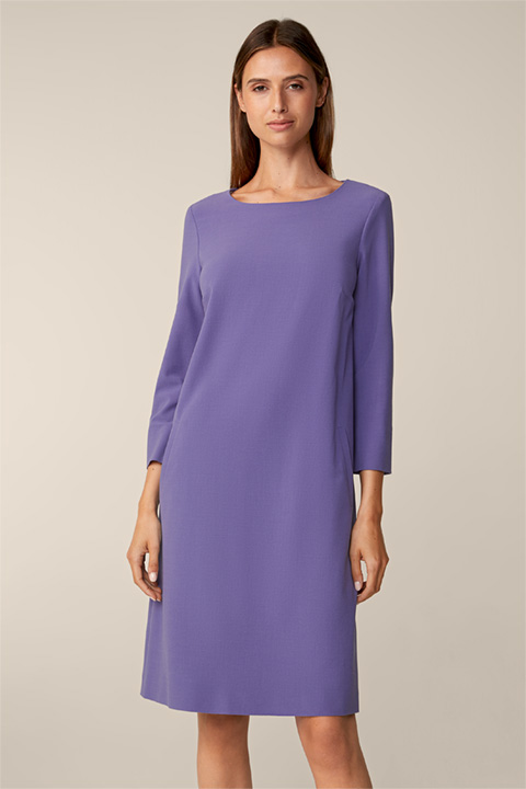 Wool Crêpe Dress in Purple