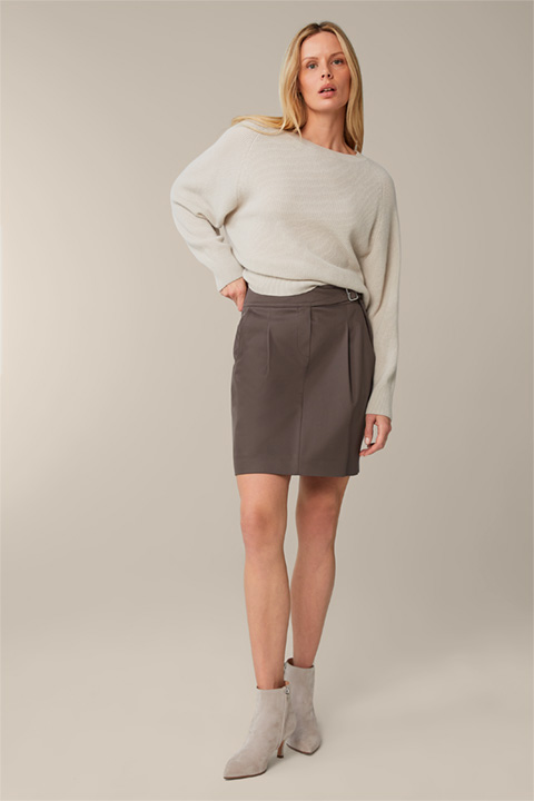 A-line Cotton Stretch Skirt in Dark Grey