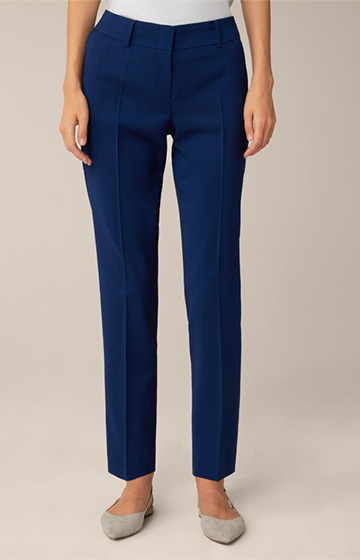 Virgin Wool Suit Trousers in Blue
