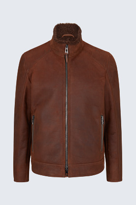 Lederjacke Cimone aus Lammfell in Braun