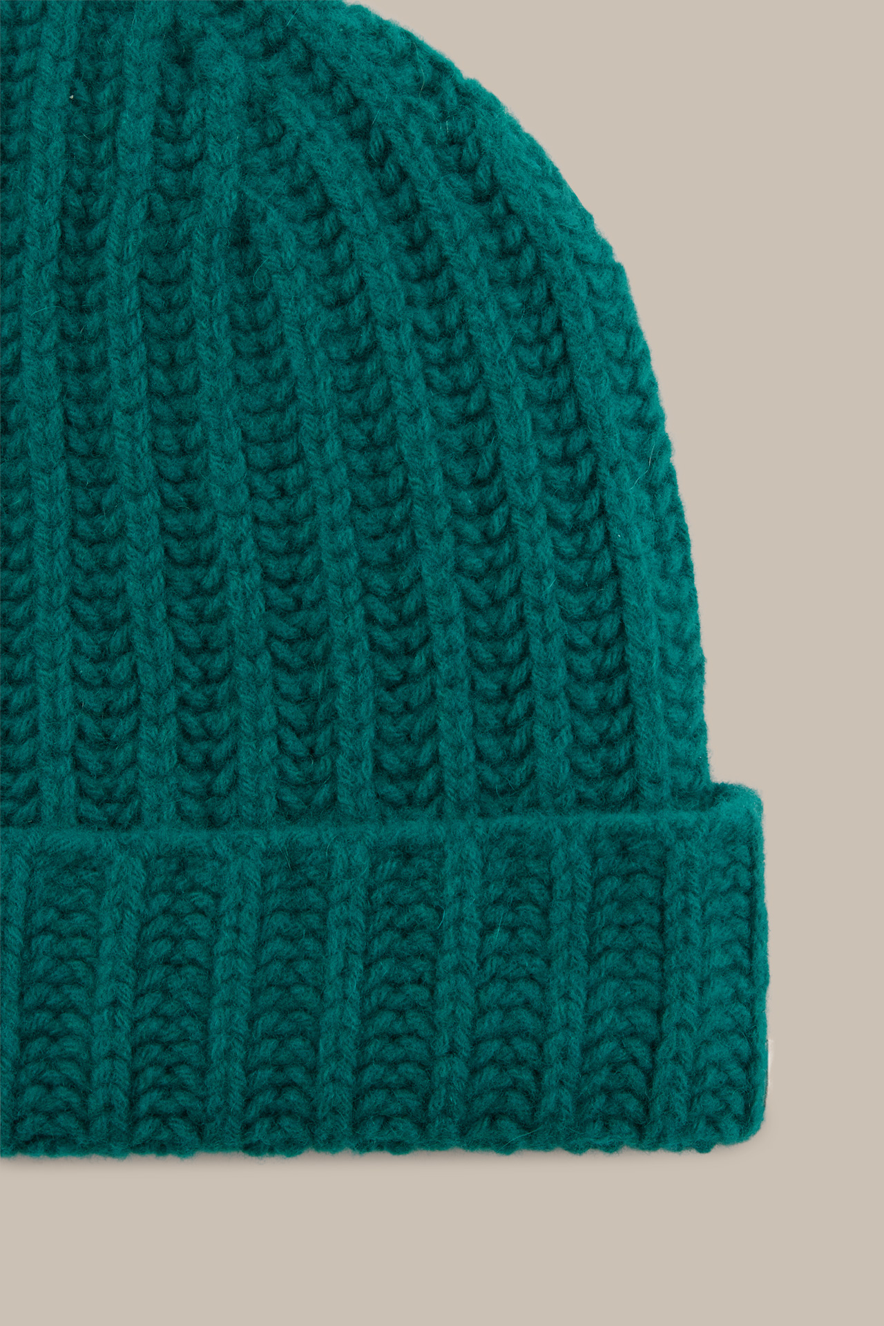 Schurwoll-Cashmere Mütze in Smaragdgrün 