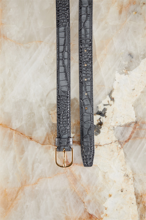 Nappa Leather Belt in Anthracite