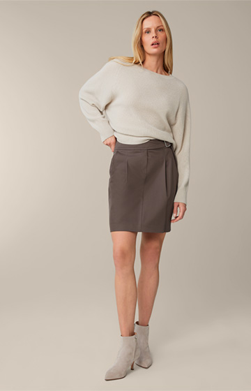 A-line Cotton Stretch Skirt in Dark Grey