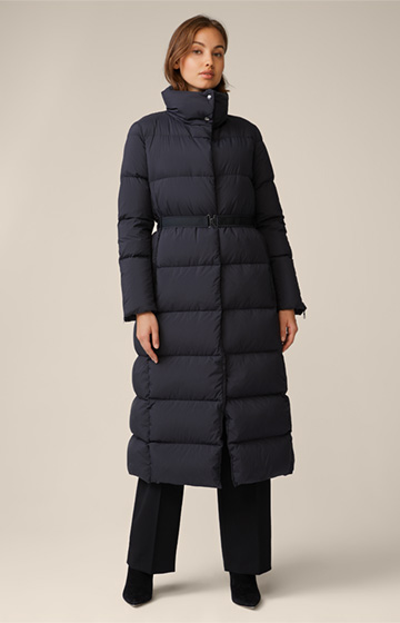 Long Quilted Coat in Black