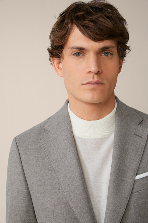 Sono Wool Flannel Modular Jacket with Stretch in Grey