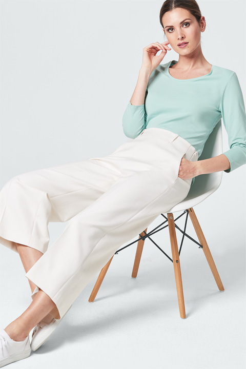 Jersey-Shirt in Mint-Grün