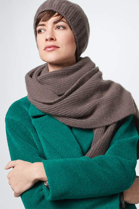 Kaschmir-Schal in Taupe