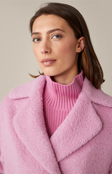Luxus Alpakamix-Jacke in hellem Pink