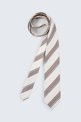 Krawatte mit Seide in Beige-Braun-Navy