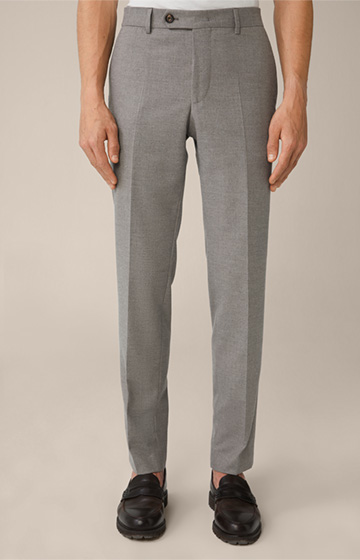 Santios Wool Flannel Modular Trousers with Stretch in Grey