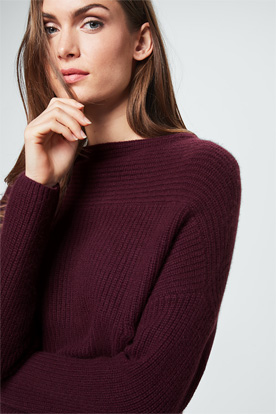 Cashmere-Pullover in Bordeaux