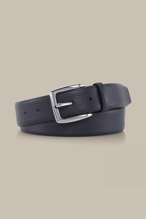 Leather belt in navy