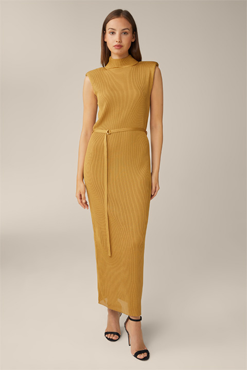 Knitted Tube Dress with Lurex in Gold
