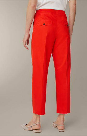Cotton Stretch Marlene Trousers in Red