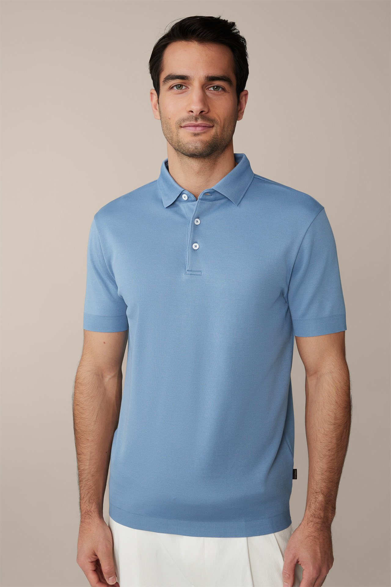 Baumwoll-Polo-Shirt Floro in Blau