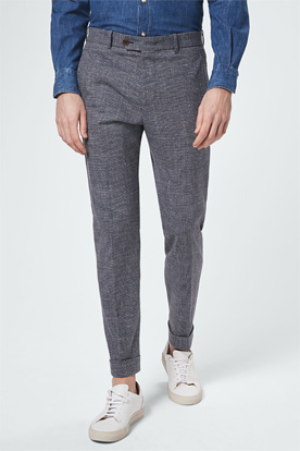 Baumwoll-Baukasten-Hose Sino in Navy-Beige