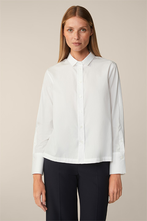 White Poplin Cotton Shirt Blouse