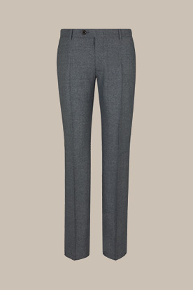 Travel Jersey Flannel Peso Modular Trousers in Grey Melange