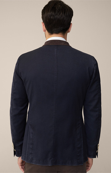 Frosted Wool Traditional Schwabing Cardigan-style Jacket in Flecked Navy