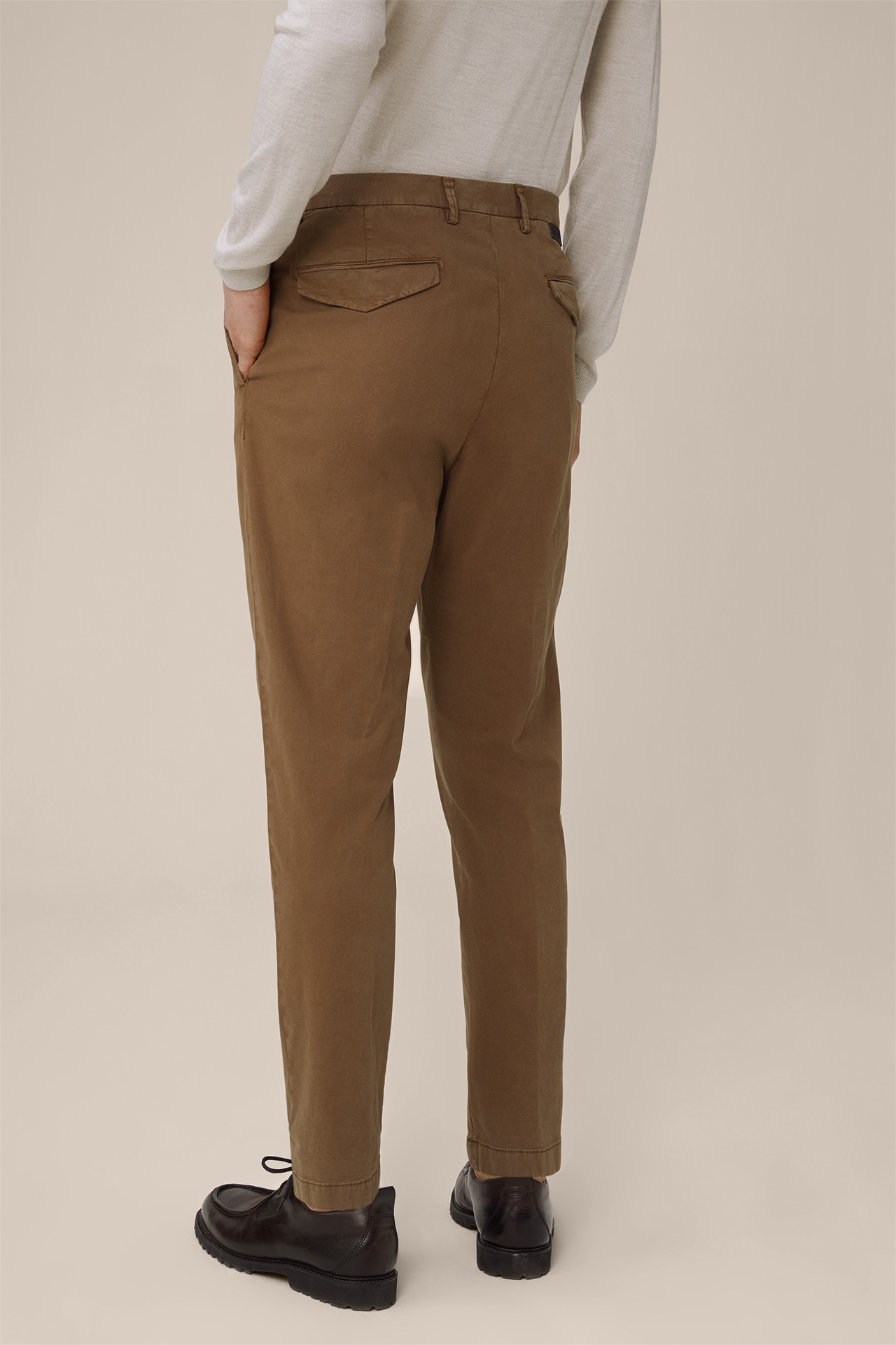Pantalon à pinces en coton mélangé Flero, couleur taupe