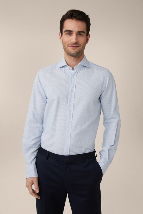 Smart-Shirt Lano in Hellblau gestreift 