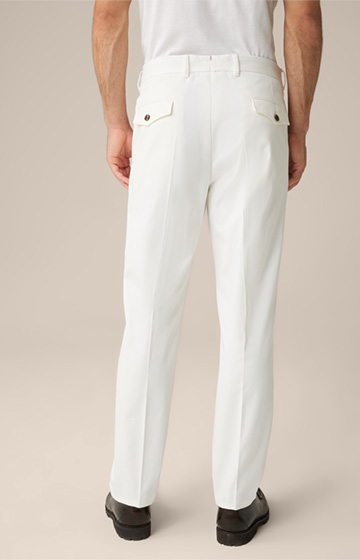 Serpo Cotton Blend Trousers in White