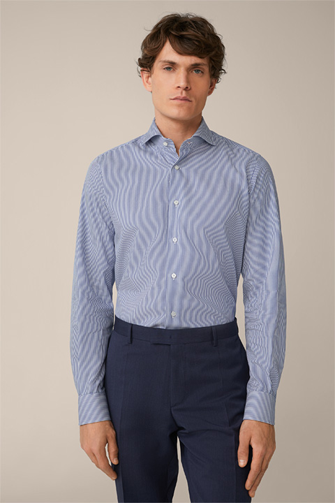 Trivo Cotton Shirt in Blue and White Stripes