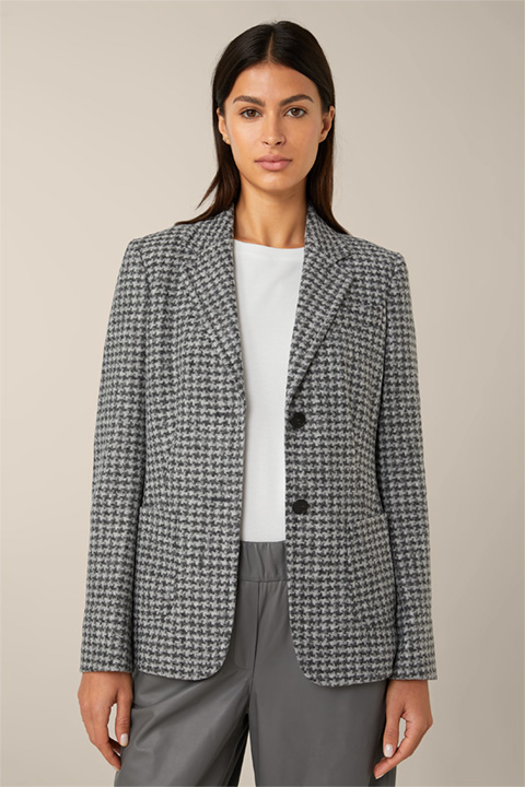Jersey Blazer in a Dark Grey and Grey Pattern