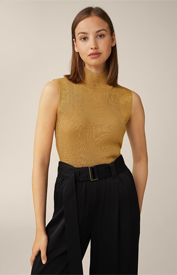 Knitted Top with Lurex in Gold