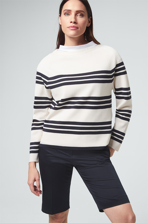 Pullover in Navy-Weiß