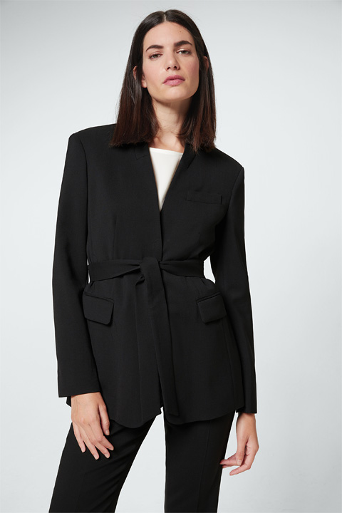 black longline blazer