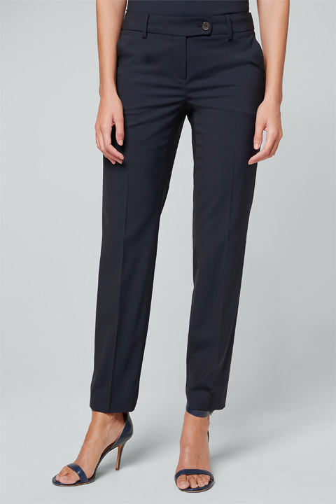 Schurwoll-Stretch-Hose in Navy