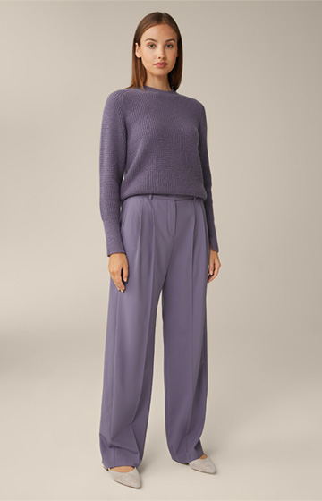 Mauve Pullover in a Virgin Wool and Cashmere Mix