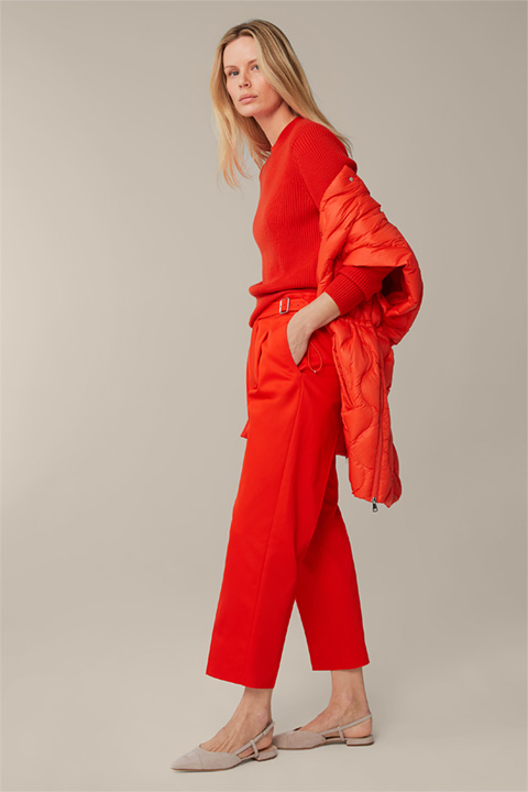 Cotton Stretch Marlene Trousers in Red