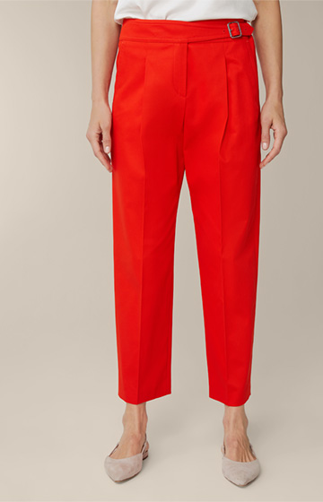 Pantalon Marlene en coton stretch, en rouge