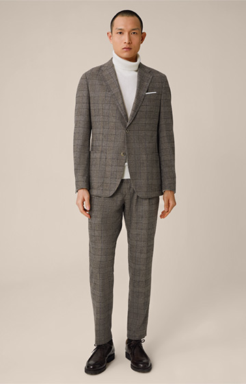 Giro Wool Mix Modular Jacket in a Grey and Brown Pattern