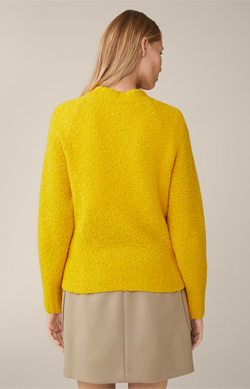 Alpaka-Wollmix-Pullover mit Seide in Gelb