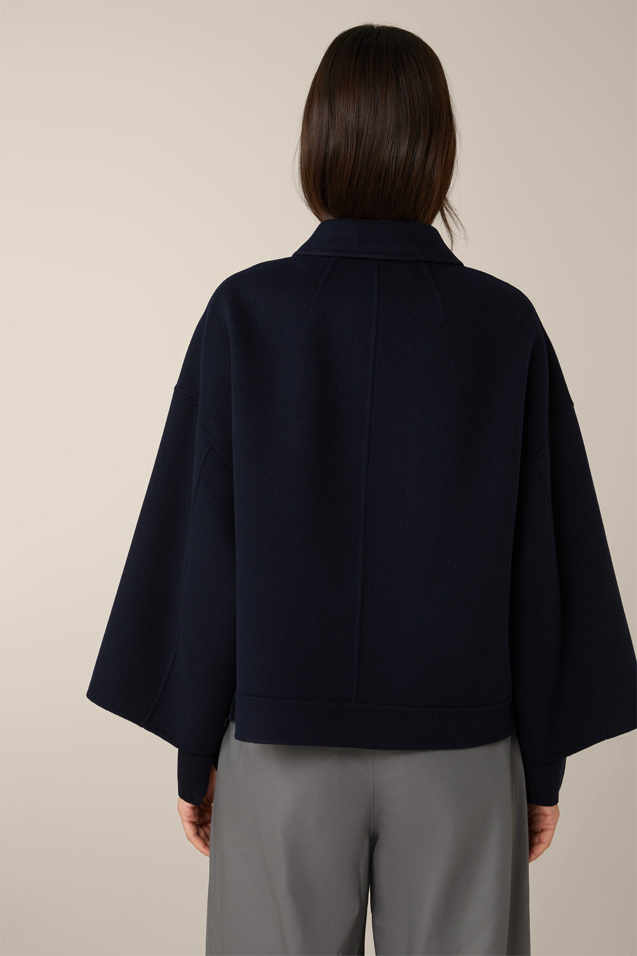 Double-faced Cape Jacket in Navy
