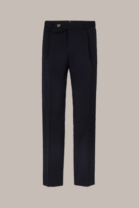 Silvi Cotton Blend Trousers in Navy