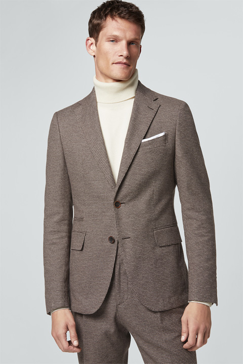Baumwoll-Baukasten-Sakko Solaro in Braun-Beige