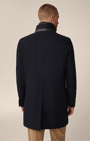 Rivano Coat with Cashmere in Navy